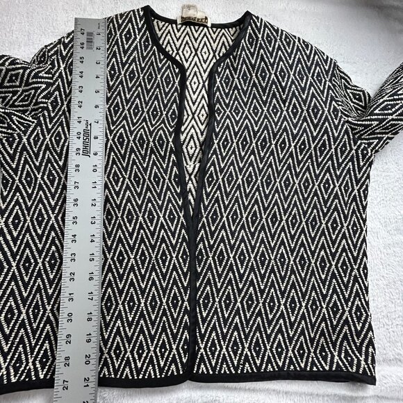 Doncaster Womens Diamond Pattern Textured Silk Blazer Jacket Size 4 Open Front - Picture 7 of 7